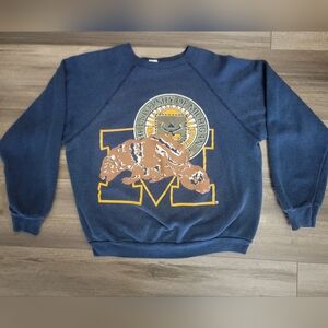 Women's Large Vintage Navy Blue University of Michigan Sweatshirt